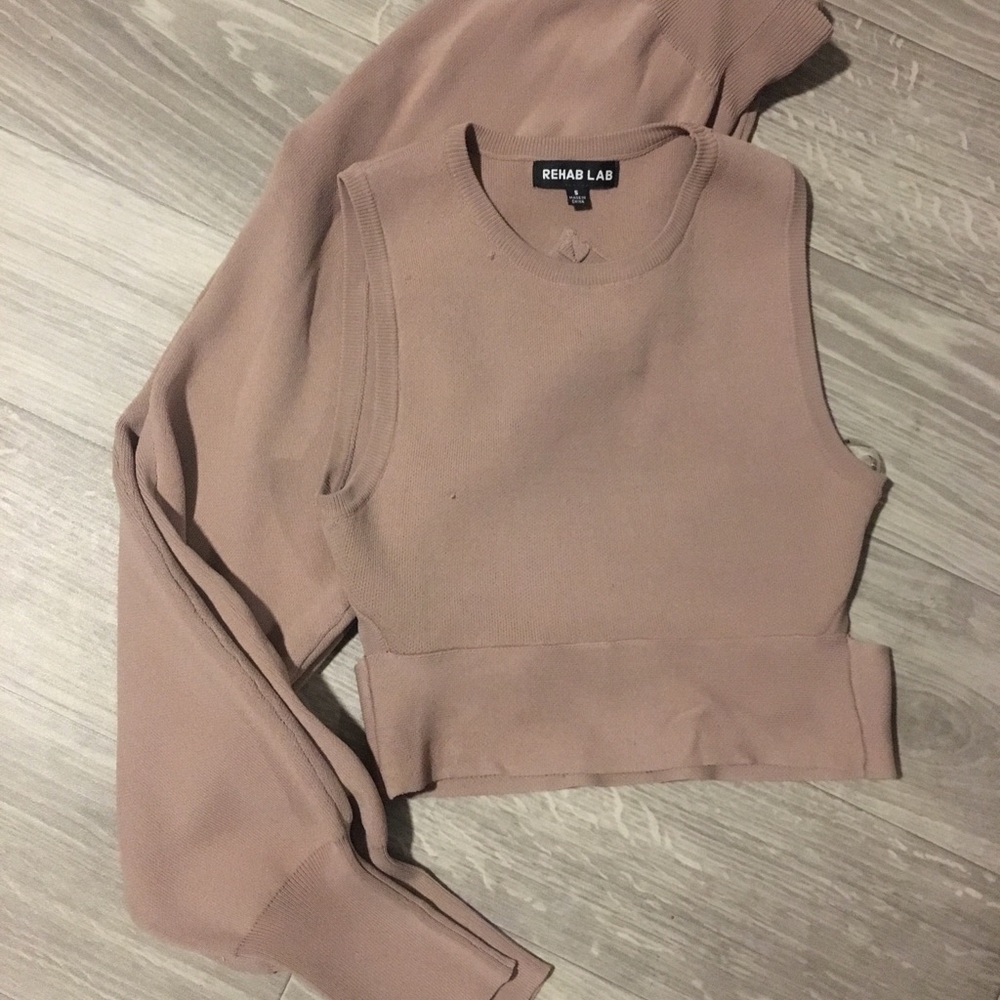 Nude two piece knit set